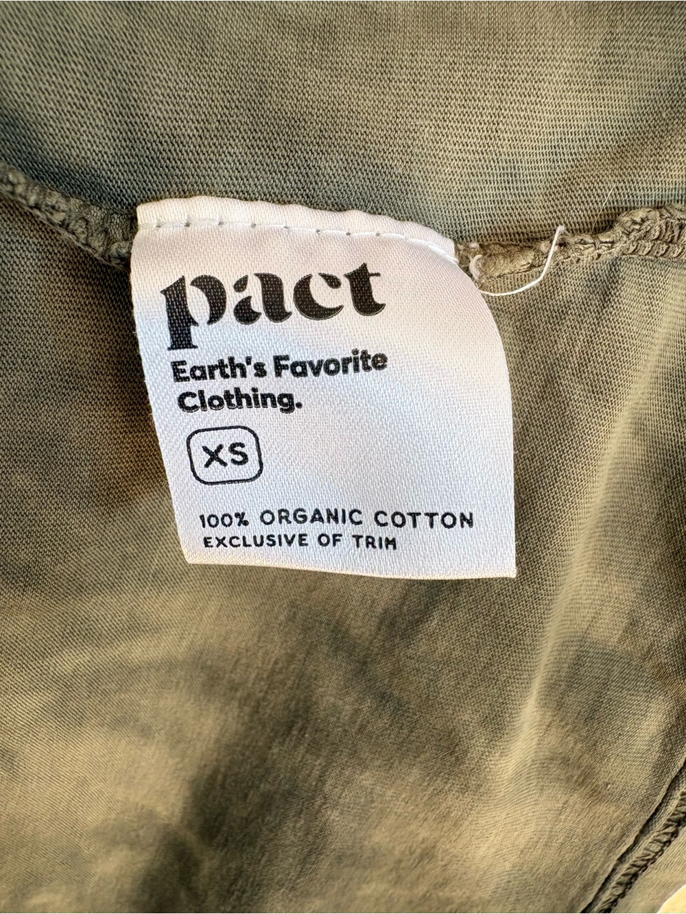 PACT Olive Green Tie-Dye Scoop Neck Organic Cotton Short Sleeve T-shirt XS - Picture 4 of 8